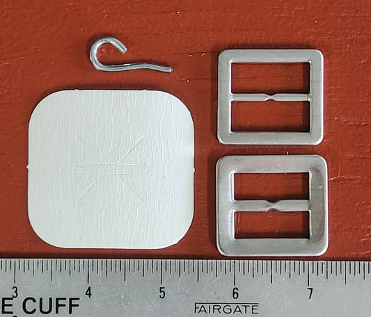 1-inch square two-part aluminum cover buckle kit with template and tong
