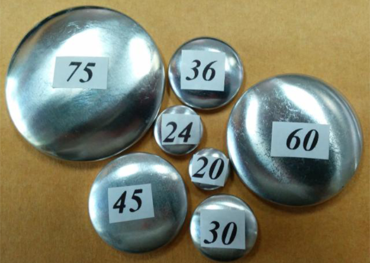 aluminum cover button sizes