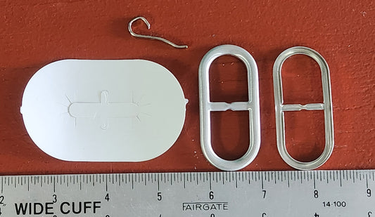 Two-part aluminum cover buckle with template and tong