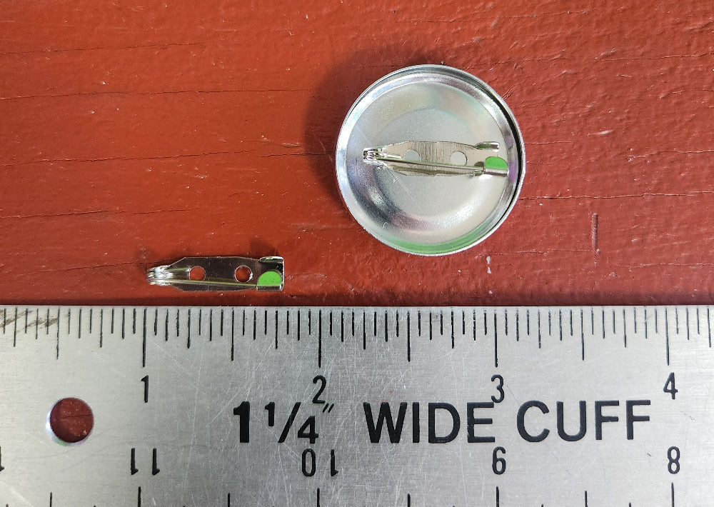 three-quarter-inch pin clasp with #45 button