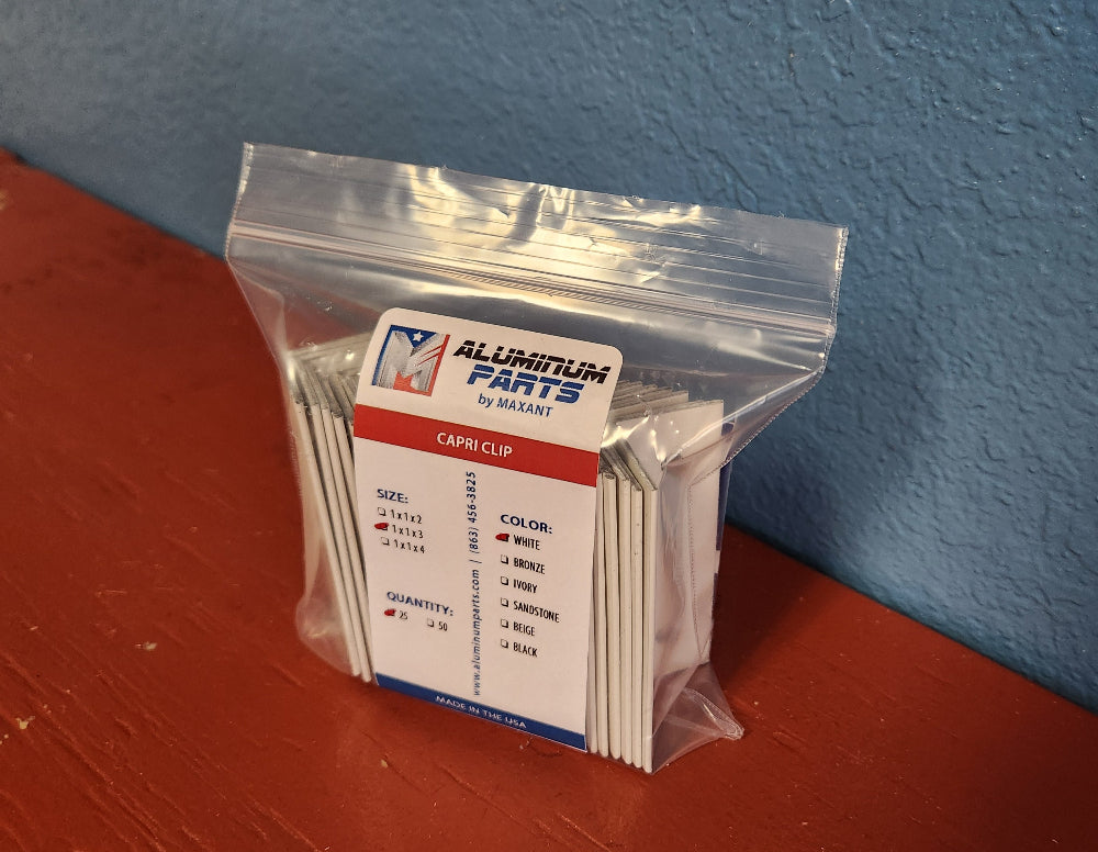 3 inch white capri clip bracket 25 pack