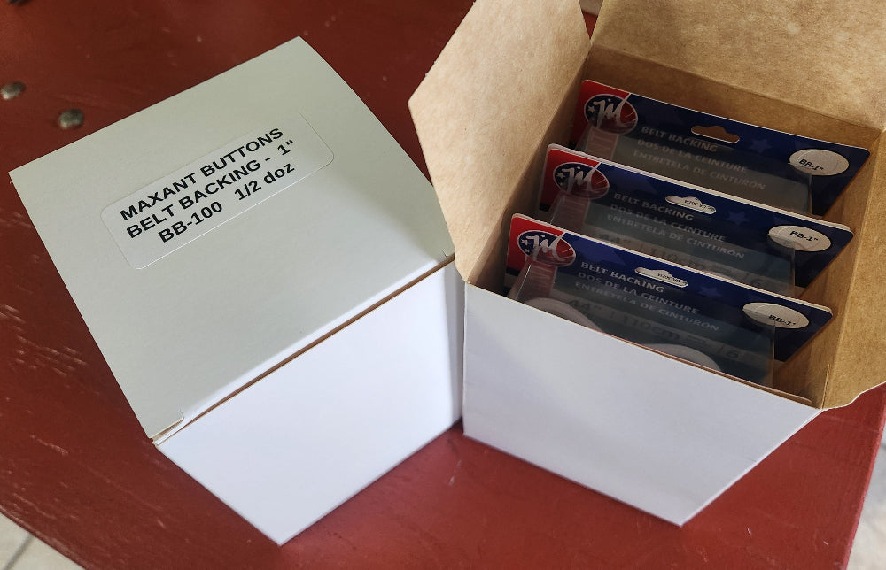 One dozen Maxant 1-inch belt backing packages