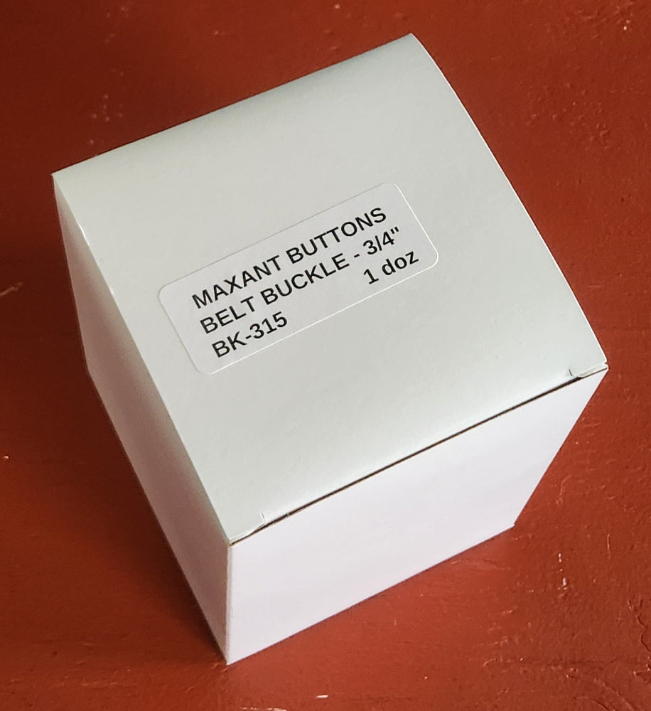 Box of a dozen two-part aluminum cover buckles with templates and tongs