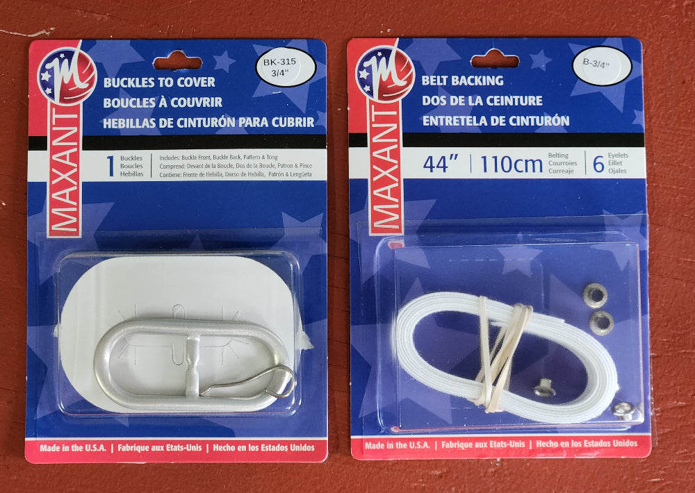 Two-part aluminum cover buckle with template and tong, and belt backing