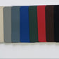 a palette of colors for accent stripes on clamshell awnings