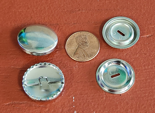 Nickel-plated brass Coverbutton with teeth