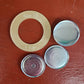 Size 75 two-part aluminum coverbutton with template